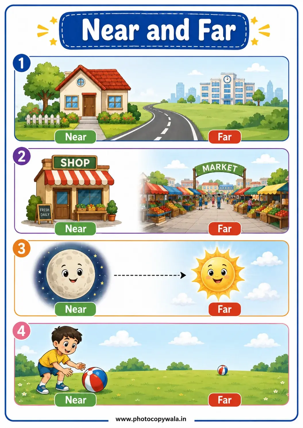 Near and Far Worksheet for Kids PDF preview