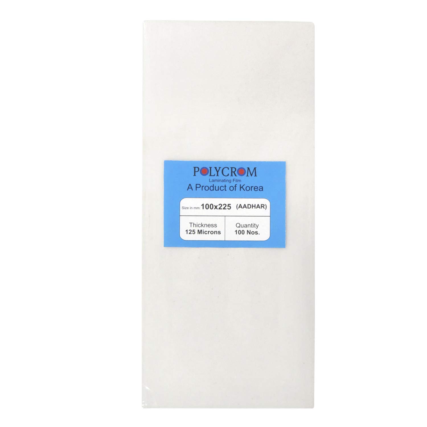 Polycrom Korean Aadhar Card Size Lamination Pouches (100 Nos)